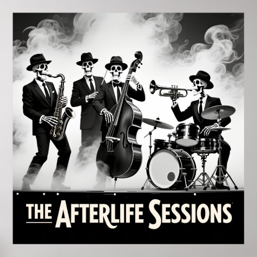 Grim Reaper Jazz Band Skeleton Musician Graphic Poster (Vorne)