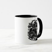 Grim Reaper Motorradfahrer-Illustration Tasse (VorderseiteRechts)