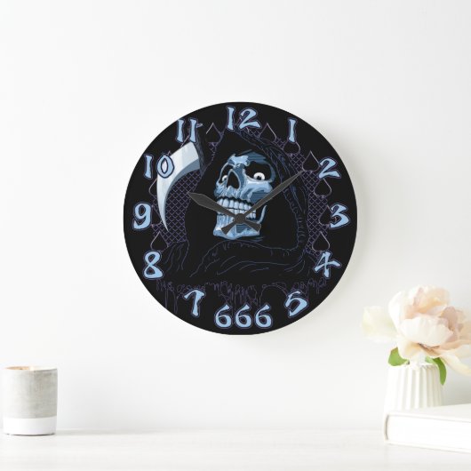 Grim Reaper skull Große Wanduhr (Zuhause)