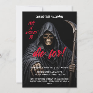 Grim Reaper Thron Gothic Horror Halloween  Einladung