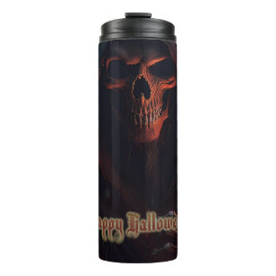 Grim Reaper Totenkopf Halloween Gruselige Kunst Thermosbecher