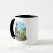 Grim Reaper watering flowers Tasse (Vorderseite Links)