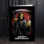 Grim Reaper with Scythe Birthday Karte