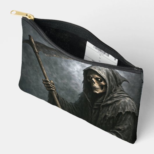 Grim Reaper Zippered Bag with Graveyard Design Zubehörtasche (Offen)