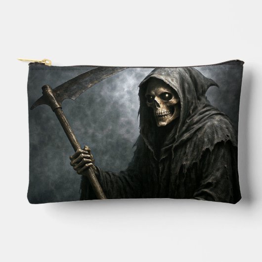 Grim Reaper Zippered Bag with Graveyard Design Zubehörtasche (Vorderseite)