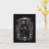 Grim Sensenmann Artwork Horror Halloween Karte (Gelbe Blume)