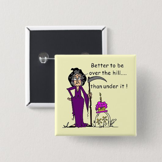 Grim Sensenmann Birthday Spaß Button (Vorne & Hinten)