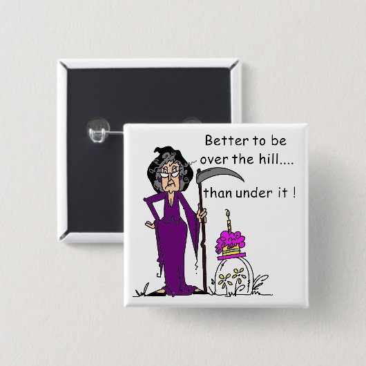 Grim Sensenmann Birthday Spaß Button (Vorne & Hinten)