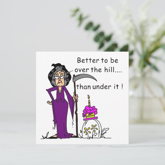 Grim Sensenmann Birthday Spaß Karte (Stehend Vorderseite)