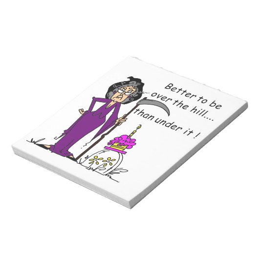 Grim Sensenmann Birthday Spaß Notizblock (Rotiert)