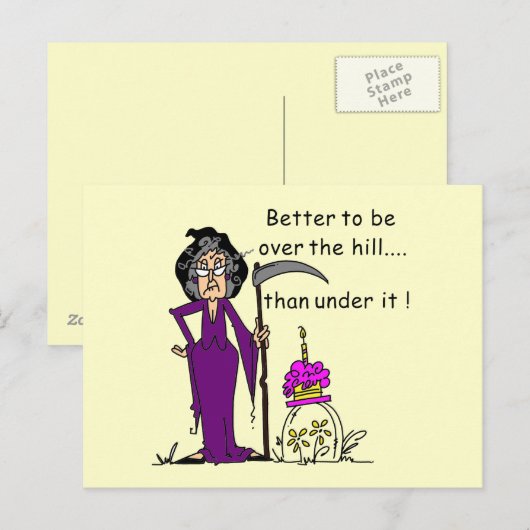 Grim Sensenmann Birthday Spaß Postkarte (Vorne/Hinten)