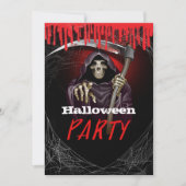 Grim Sensenmann Bloody Halloween-Party Einladung (Vorderseite)