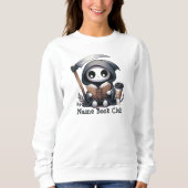 Grim Sensenmann Book Lover, Custom Book Club Sweatshirt (Vorderseite)