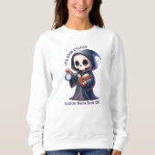 Grim Sensenmann Book Lover, Custom Book Club Sweatshirt (Vorderseite)
