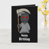 Grim Sensenmann Cat Funny Goth Karte (Gelbe Blume)