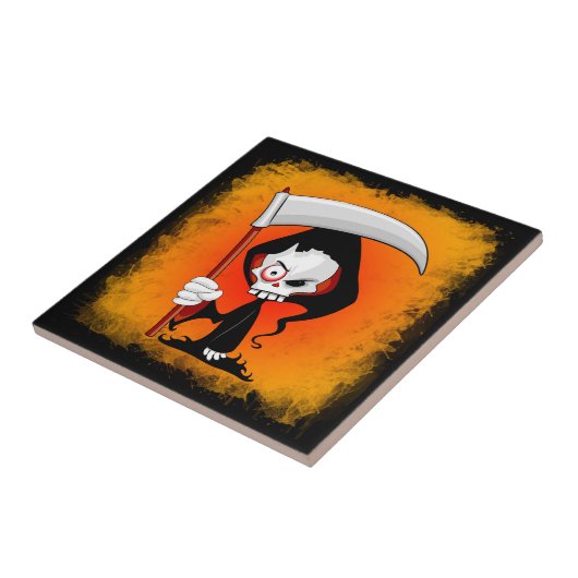 Grim Sensenmann Creepy Funny Cartoon Fliese (Seite)