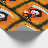 Grim Sensenmann Creepy Funny Cartoon Geschenkpapier (Ecke)