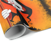 Grim Sensenmann Creepy Funny Cartoon Geschenkpapier (Rolleneckpunkt)