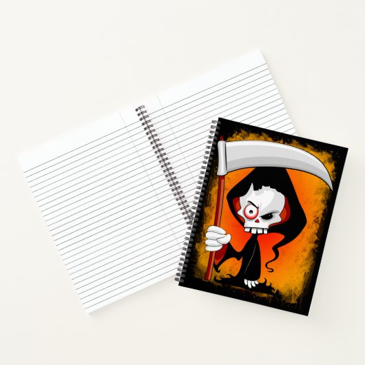 Grim Sensenmann Creepy Funny Cartoon Notebook Notizblock (Innenseite)