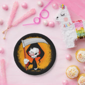 Grim Sensenmann Creepy Funny Cartoon Pappteller (Party)