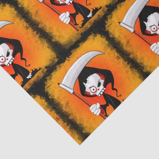 Grim Sensenmann Creepy Funny Cartoon Seidenpapier (Detail)