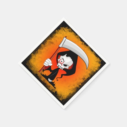 Grim Sensenmann Creepy Funny Cartoon Serviette (Ecke)