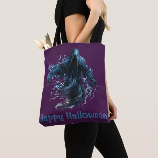 Grim Sensenmann Dark Lila Happy Halloween Tasche (Von Nahem)