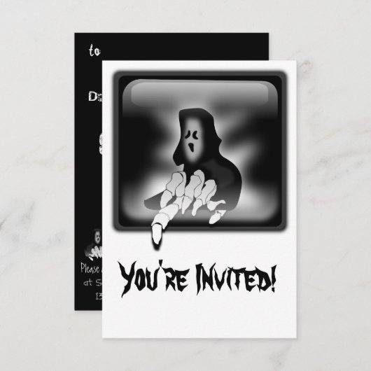 Grim Sensenmann Death Custom Invasion Card Einladung (Vorne/Hinten)