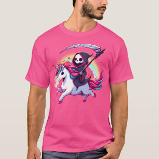 Grim Sensenmann Death Rainbow Unicorn T-Shirt