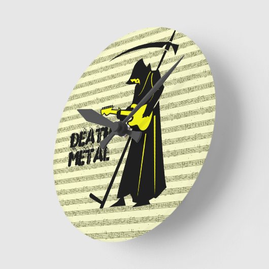 Grim Sensenmann Gitarre ☠️ Gothic Skull 💀 Design Runde Wanduhr (Winkel)