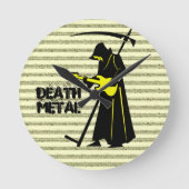 Grim Sensenmann Gitarre ☠️ Gothic Skull 💀 Design Runde Wanduhr (Vorderseite)