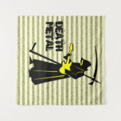 Grim Sensenmann Gitarre ☠️ Gothic Skull Design Wandteppich (Vorderseite (Horizontal))