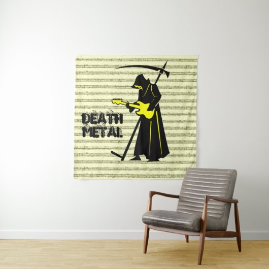 Grim Sensenmann Gitarre ☠️ Gothic Skull Design Wandteppich (Beispiel)