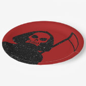 Grim Sensenmann Glitzer Halloween Pappteller (Schrägansicht)