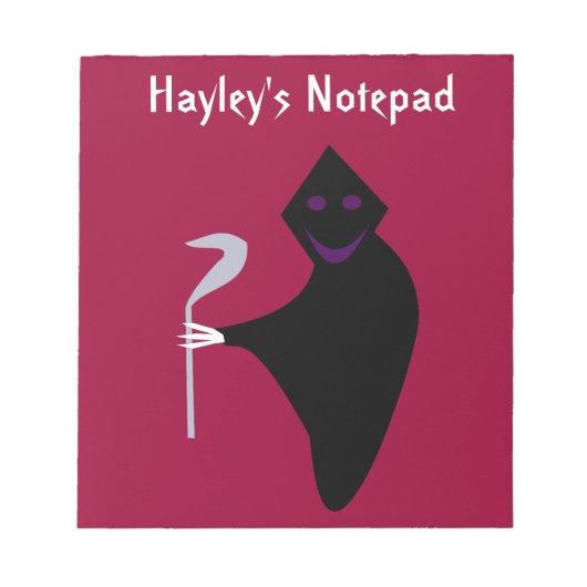 Grim Sensenmann Halloween Anpassbare Notepad Notizblock (Vorderseite)