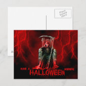 Grim Sensenmann Halloween Gruß Postkarte (Vorne/Hinten)