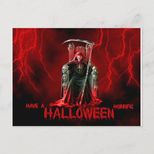 Grim Sensenmann Halloween Gruß Postkarte (Vorderseite)