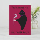 Grim Sensenmann Halloween-Party Anpassbare Einladu Einladung (Stehend Vorderseite)
