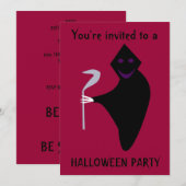 Grim Sensenmann Halloween-Party Anpassbare Einladu Einladung (Vorne/Hinten)
