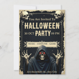 Grim Sensenmann Halloween-Party Einladung