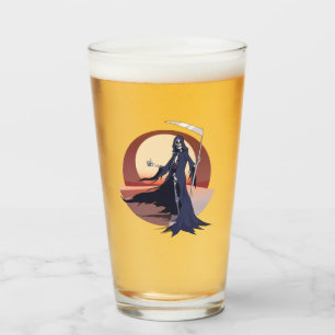 Grim Sensenmann Hitchwandern Glas