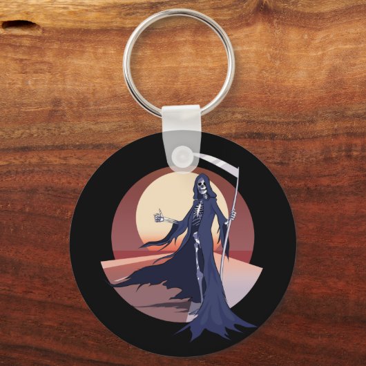 Grim Sensenmann Hitchwandern Schlüsselanhänger (Vorderseite)