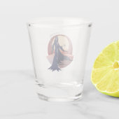 Grim Sensenmann Hitchwandern Schnapsglas (Rückseite)