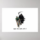 Grim Sensenmann jastierend Cyclist Poster (Vorne)