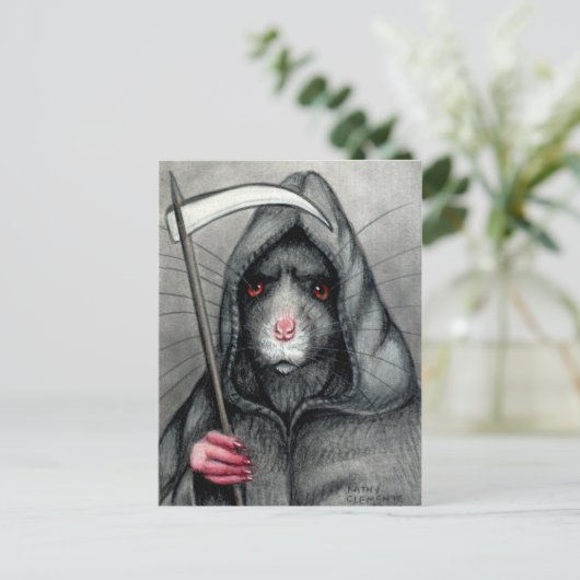 Grim Sensenmann Rat Postcard Postkarte (Stehend Vorderseite)