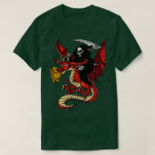 Grim Sensenmann Riding Dragon T-Shirt (Design vorne)