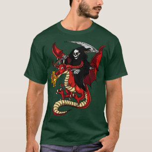 Grim Sensenmann Riding Dragon T-Shirt