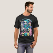 Grim Sensenmann Riding Skeleton Einhorn Halloween T-Shirt (Vorne ganz)