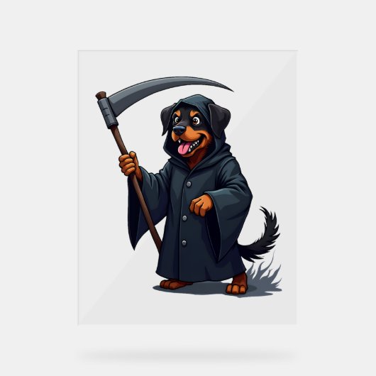 Grim Sensenmann Rottweiler Dog Acrylschild (Vorderseite)
