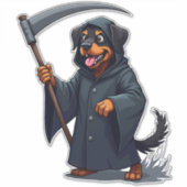 Grim Sensenmann Rottweiler Dog Aufkleber (Vorderseite)